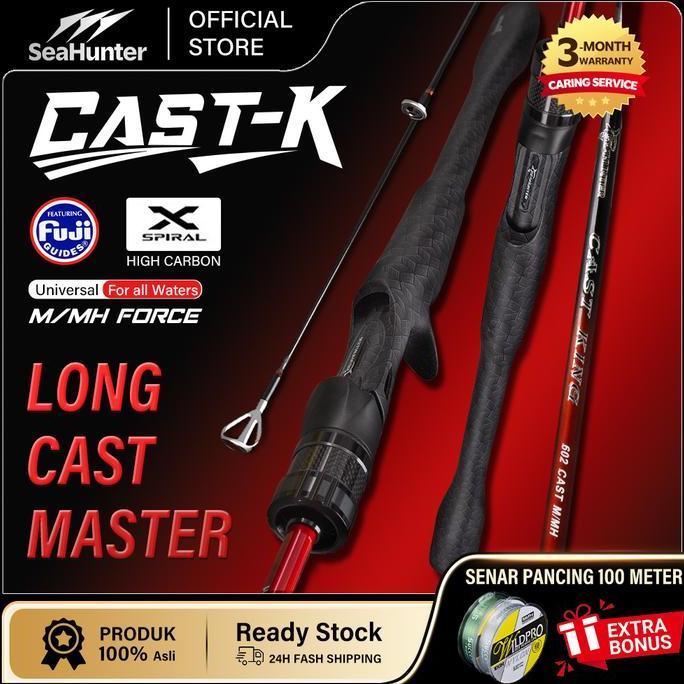 [Kedatangan Baru] Seahunter CAST KING Joran Pancing 180cm/198cm M/MH Power Carbon Cloth FUJI O Ring 