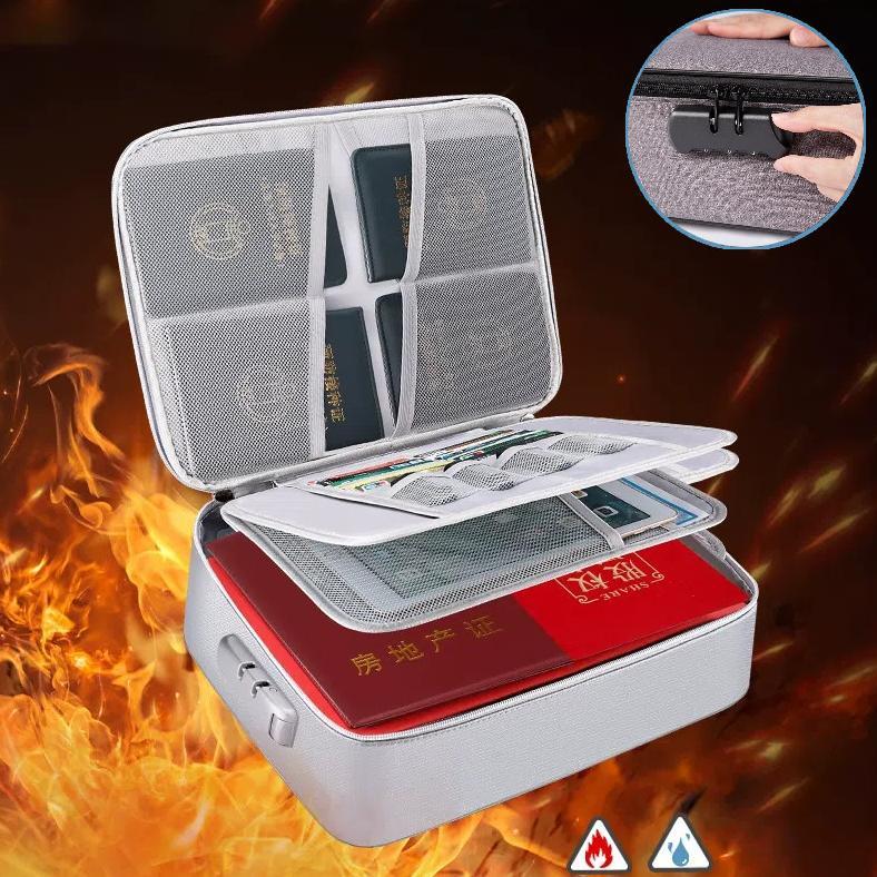 Tas dokumen tahan api dan tahan air/tas penyimpanan/tas penyimpanan dokumen/tempat penyimpanan dokum