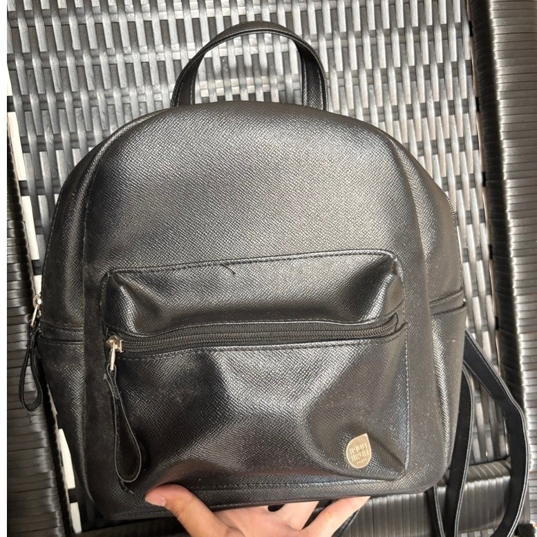 tas ransel backpack mini brunbrun paris leather black preloved