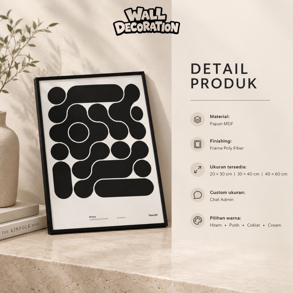 Frame Block Hiasan Dinding Minimalis - Poster Frame Block Aesthetic