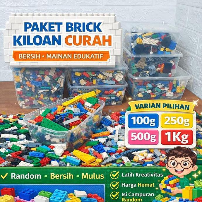 Brick Curah Kiloan Campur Bersih Mulus | Balok Susun Mainan Edukatif