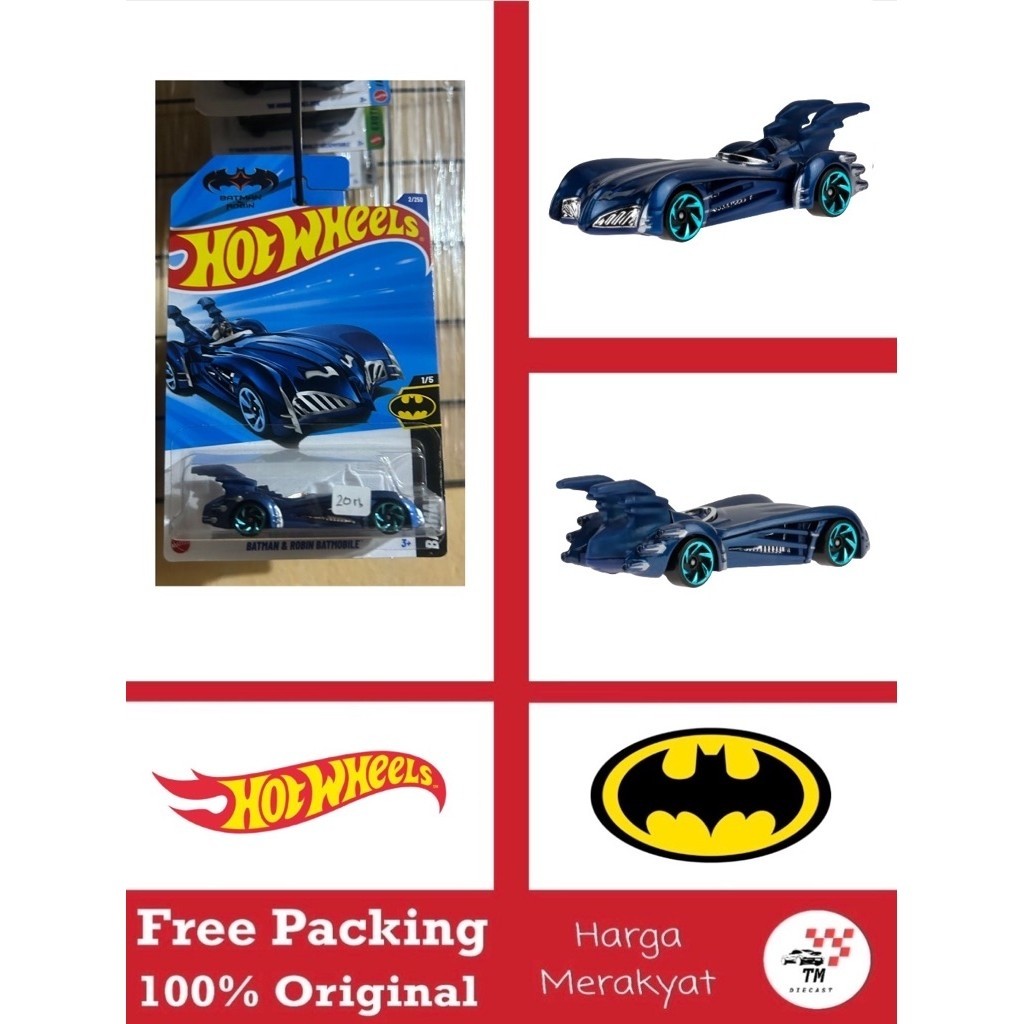 Hot Wheels Reguler Lot J 2025 - Batman And Robin Batmobile Biru