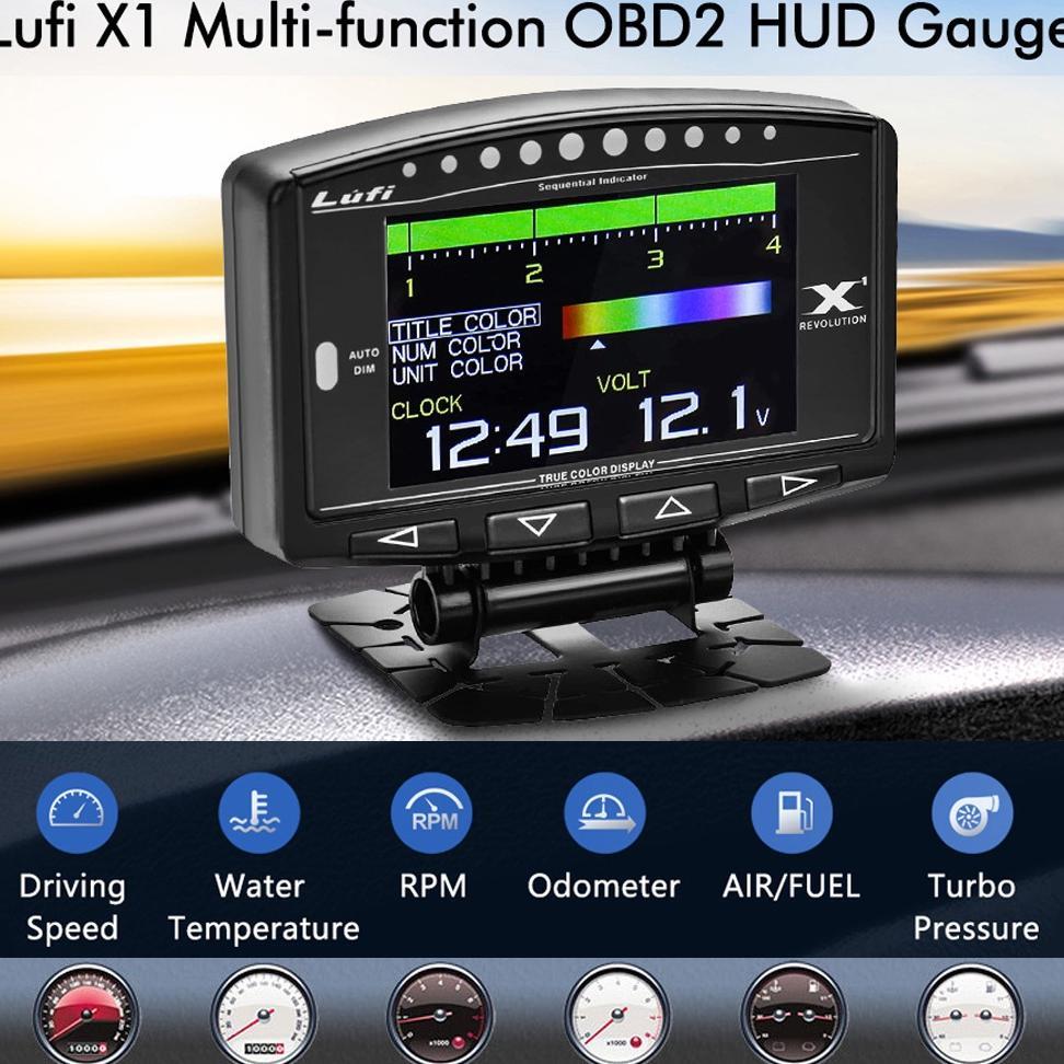 Lufi X1 Multi Meter Gauge Smart Digital 2.8 PNP OBD OBD2 English Version Revolution RPM Suhu Oli