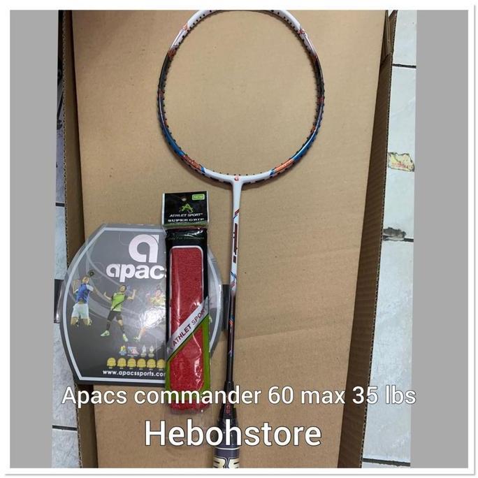 NEW Raket Badminton APACS NEW COMMANDER 60 Free grip kuat 5 LBS