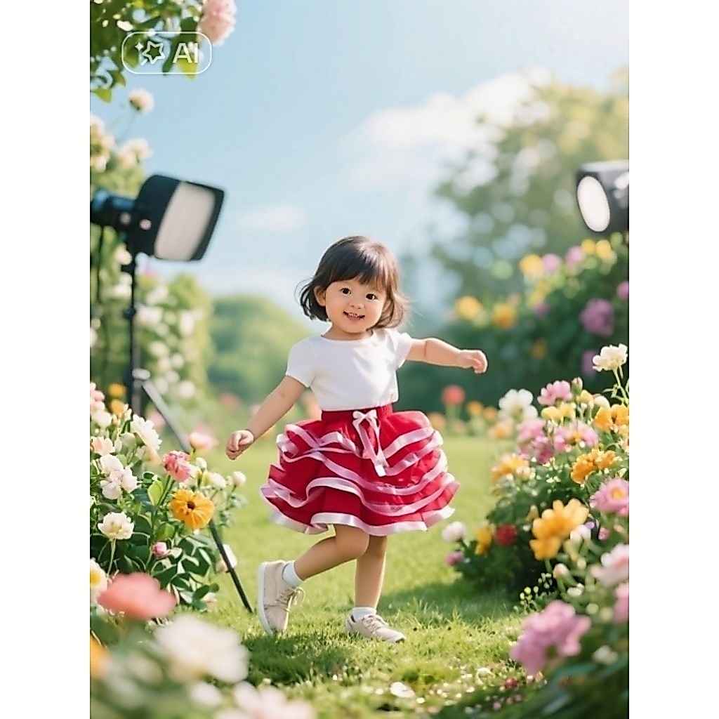 Rok Tutu Merah List Fita Putih || Rok Tutu Merah Putih Anak Perempuan
