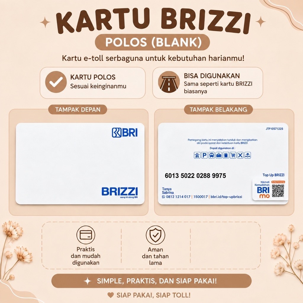 (POLOSAN/TANPA GAMBAR) KARTU E-TOLL E-MONEY BRI BRIZZI ORIGINAL (GROSIR)
