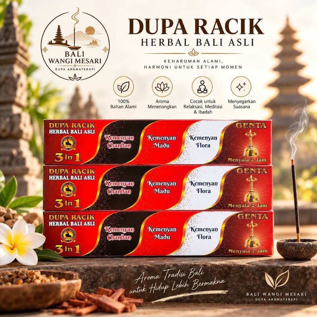 Dupa Harum / Insence Stick / Dupa Racik "GENTA" 3 in 1 / Dupa Aromaterapi Isi ±36 Stick, Nyala 2Jam.