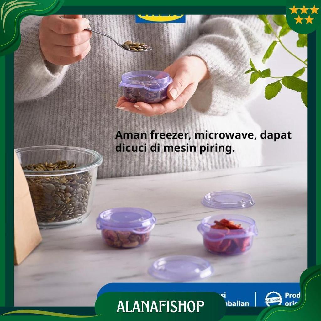 IKEA PRUTA Kotak Makan Dengan Penutup Ungu 70ml Isi 3pcs Terlaris