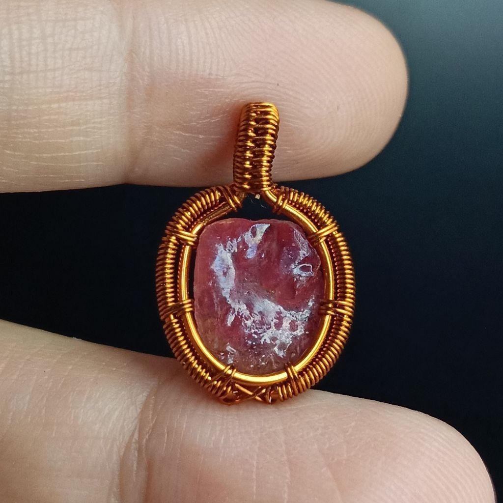 Mata Kalung Liontin Batu Natural Ruby Asli Permata 10,75 CT kode 434