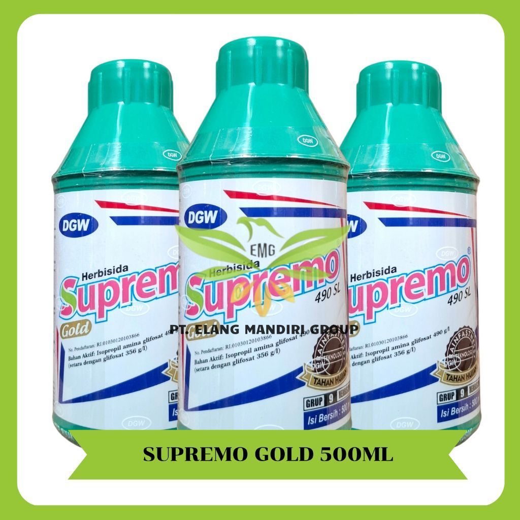 Supremo Gold 490SL 500ml Herbisida Isopropil Amina Glifosat 490 g/l Basmi Rumput Sampai Akar DGW Rou