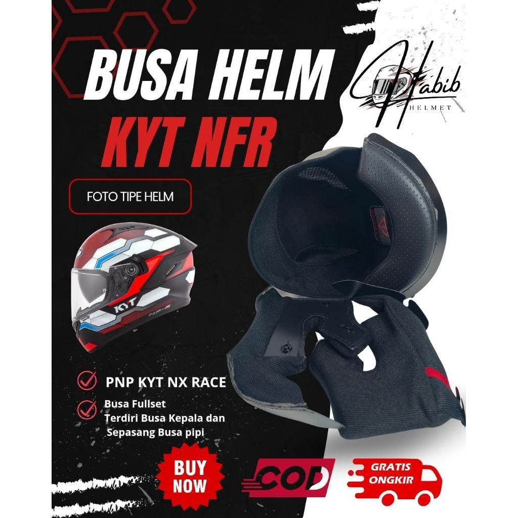 BUSA HELM KYT NFR PNP KYT NX RACE READY SIZE S M L XL XXL