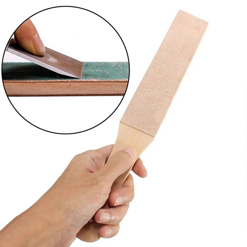 Stroping Kulit Dua Sisi / Pengasah Pisau / Asahan Kulit Sapi / Stroping Kulit Sapi Original