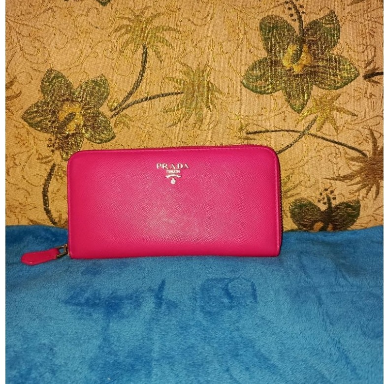 Termurah Ori PRADA wallet Kulit Saffiano Dompet Prada Authentic Second Preloved Branded