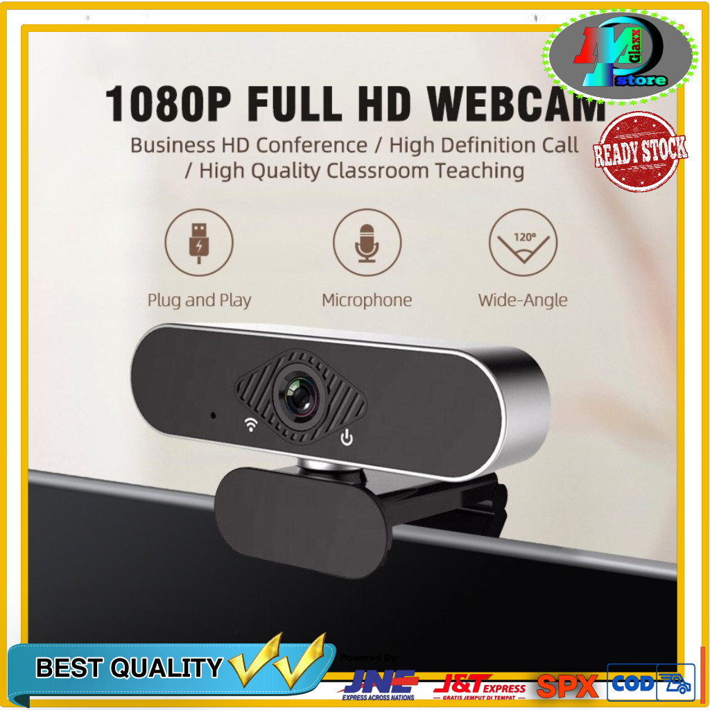Webcam USB 10P Full HD 60fps Kamera Streaming Zoom Meating Webcam 10p 60fps Super Jernih