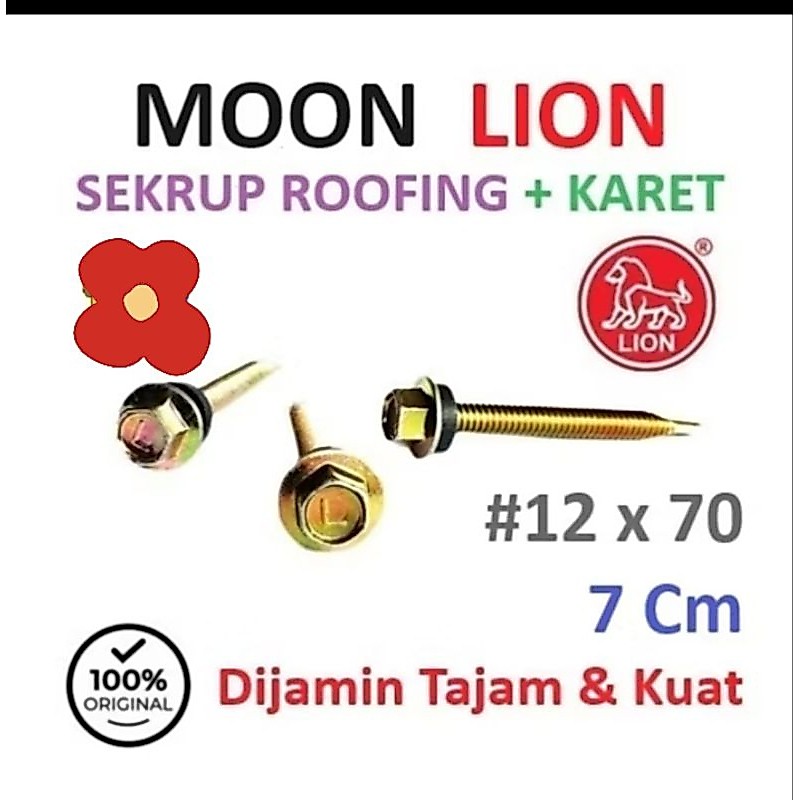 sekrup roofing spandex 12 x 70 moon lion baut atap baja ringan alkan