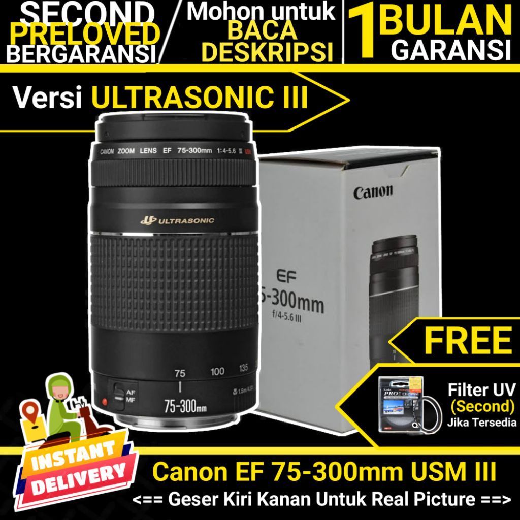 Canon 75-300mm USM III Ultrasonic / Canon 75 300mm - Jualbelikamerabekas