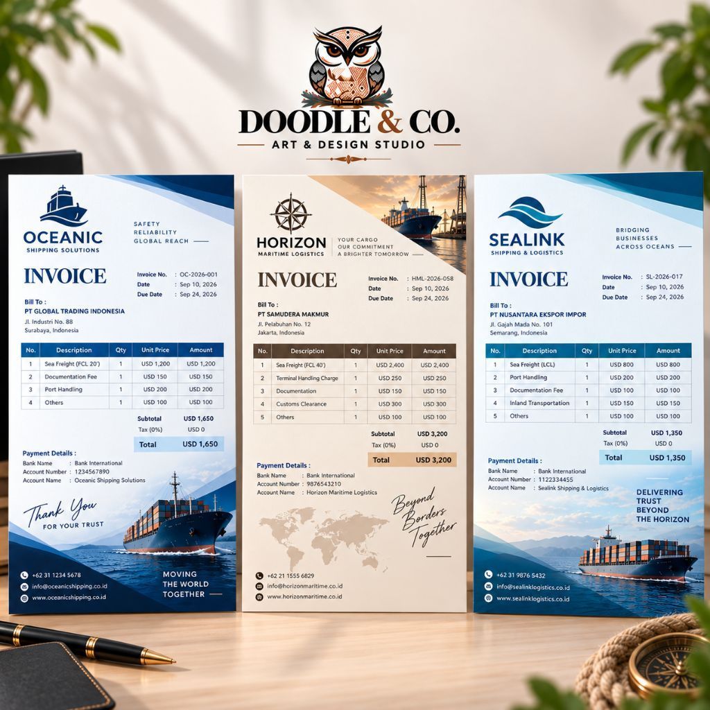 JASA DESAIN INVOICE PERUSAHAAN | LOGO PREMIUM | HANG TAG | THANK YOU CARD | STICKER | TOKO ONLINE | 