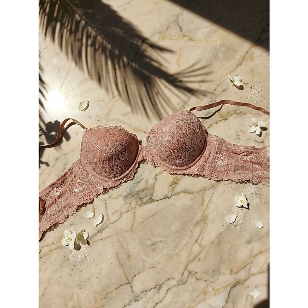 Bra Vera Wang Original  Tanpa Kawat Inner Sling Nude Renda BH Cup 34C 38B - VC