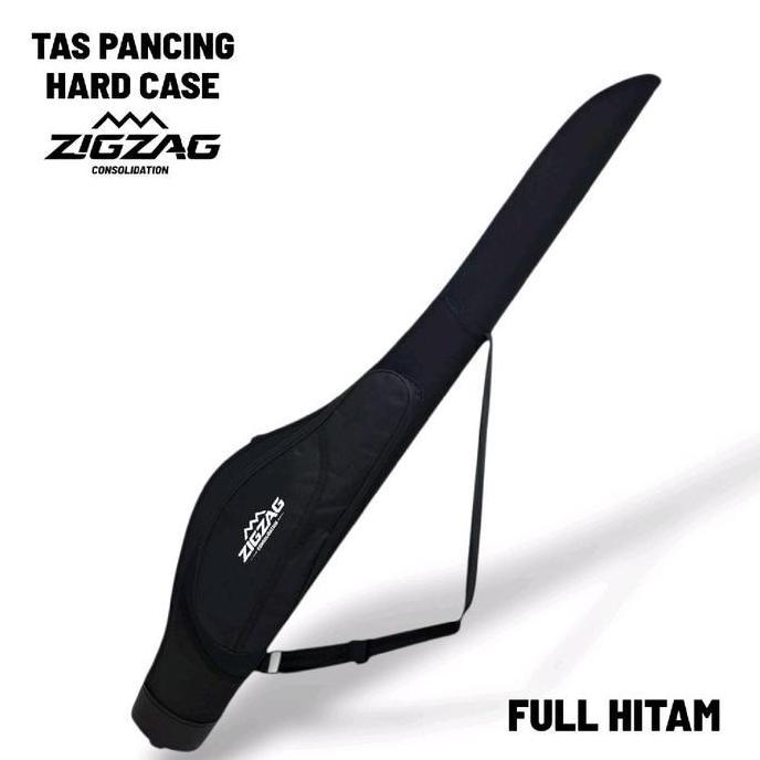 ZIGZAG Tas Joran Pancing Hard Case Fiber ZIGZAG Size 60 Cm - 150 Cm - Hitam Full Anti Air Dengan Res