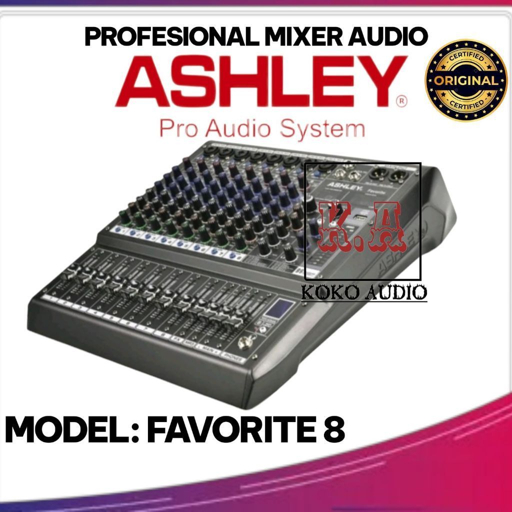 Ashley Favorite8 mixer Audio 8 chanel line Original