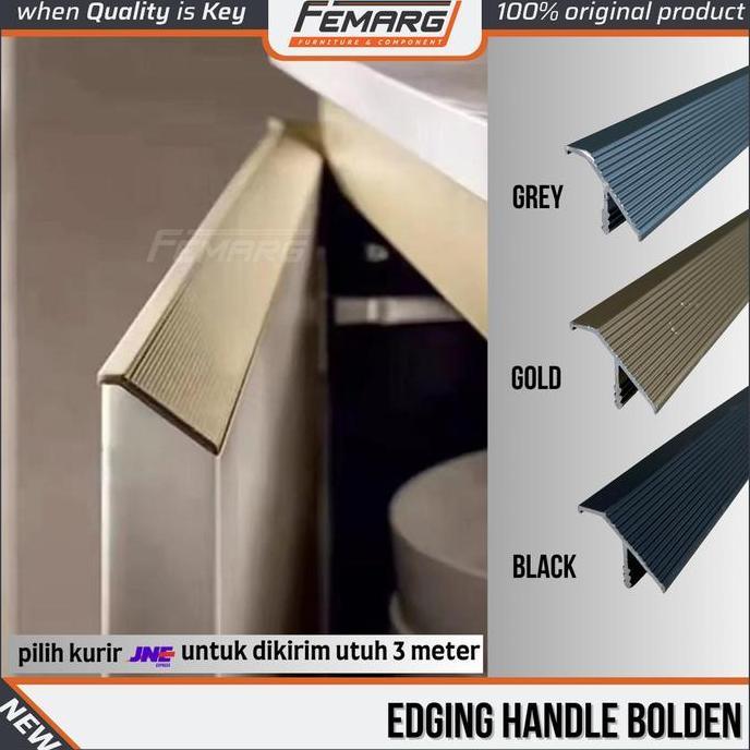 Syenasyenitah - Edging Handle Bolden Femarg | Profil Alumunium Gagang Pintu Lemari Edging