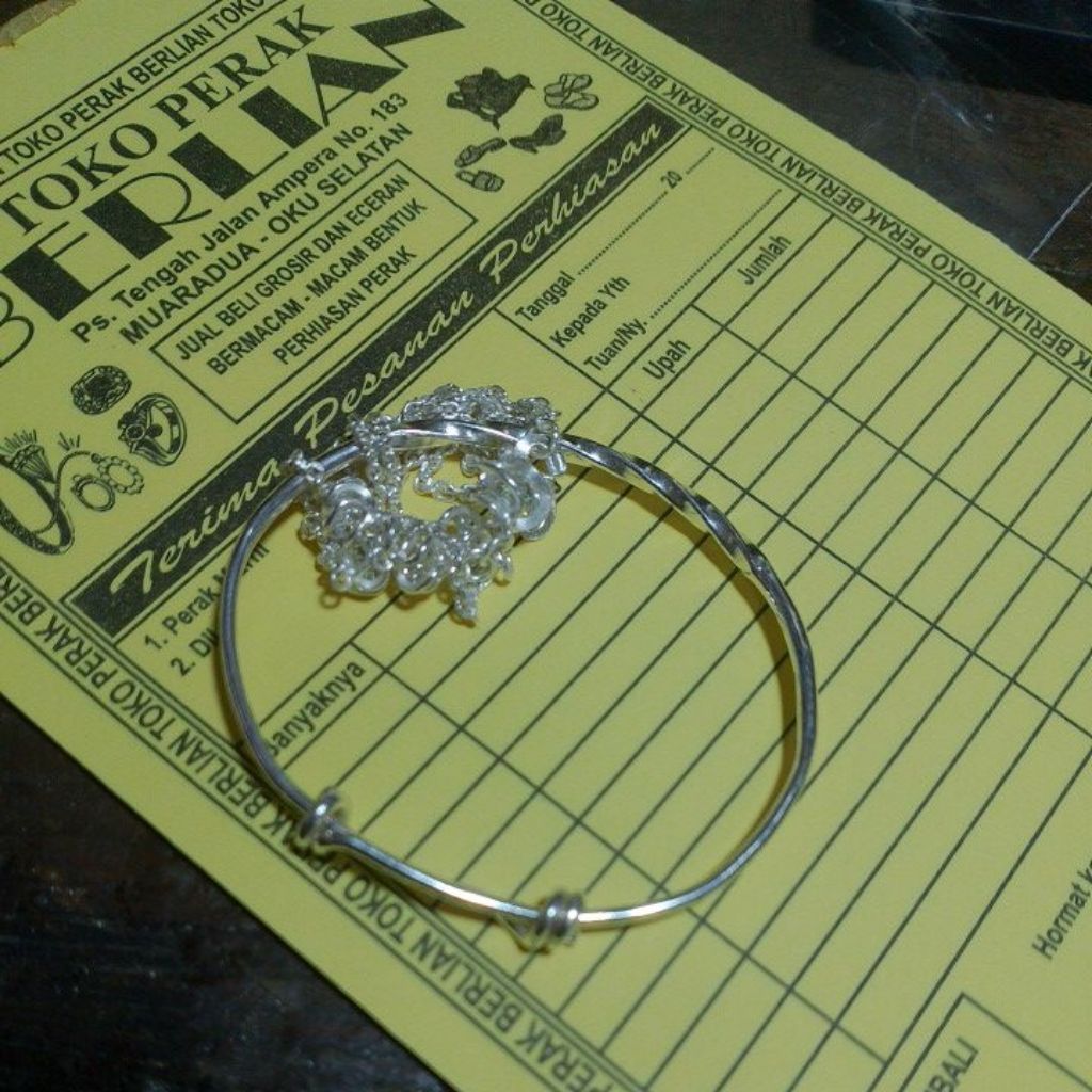 set kalung anting gelang bayi perak asli murni
