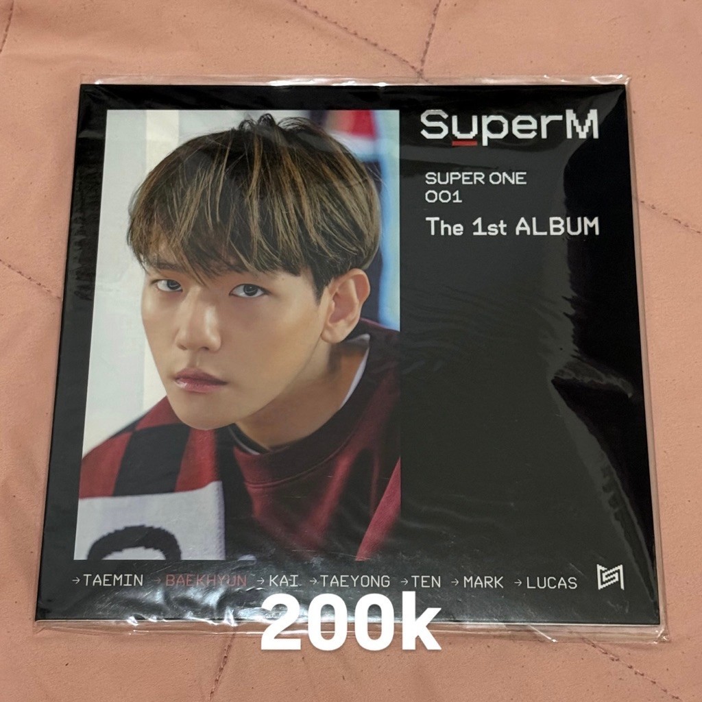 mini lp signed poster SuperM jopping  super one baekhyun unsealed exo album pc photocard tanda tanga