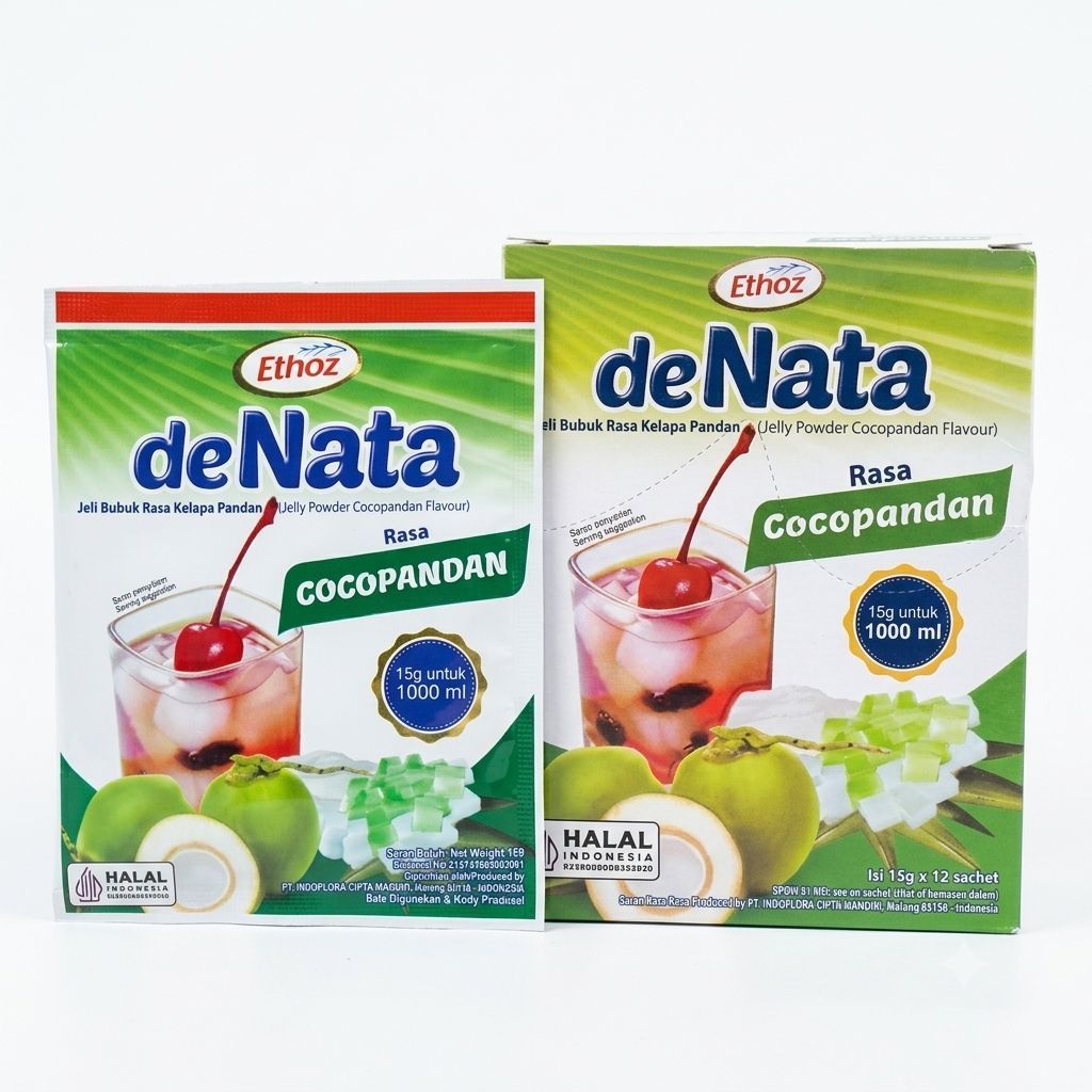 Ethoz deNata Jeli Bubuk Rasa Kelapa, Kelapa Leci, Kelapa Pandan, 1pcs 12g