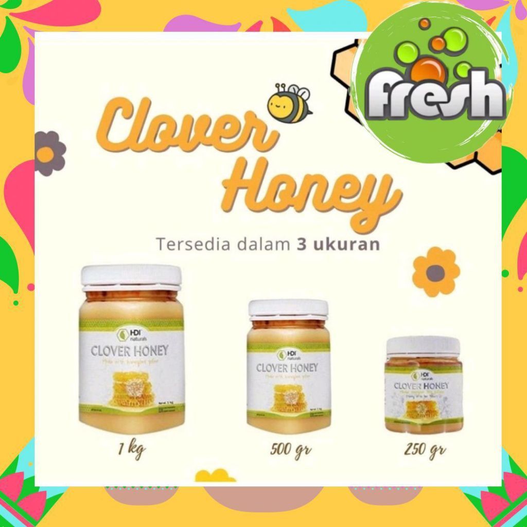 Clover Madu Honey HDI 1kg exp 2029 gratis sendok kayu