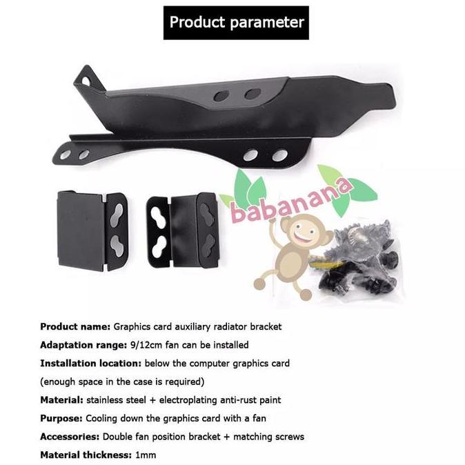 Bracket Vga Pci 2 Fan Extension 90 120 Mm Tidak Termasuk Fan