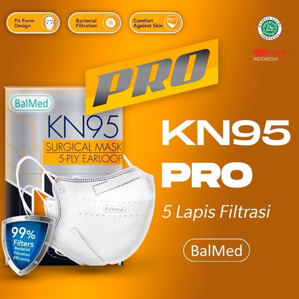 Masker BalMed KN95 PRO Surgical Mask 5-PLY Earloop Isi 20 Pcs