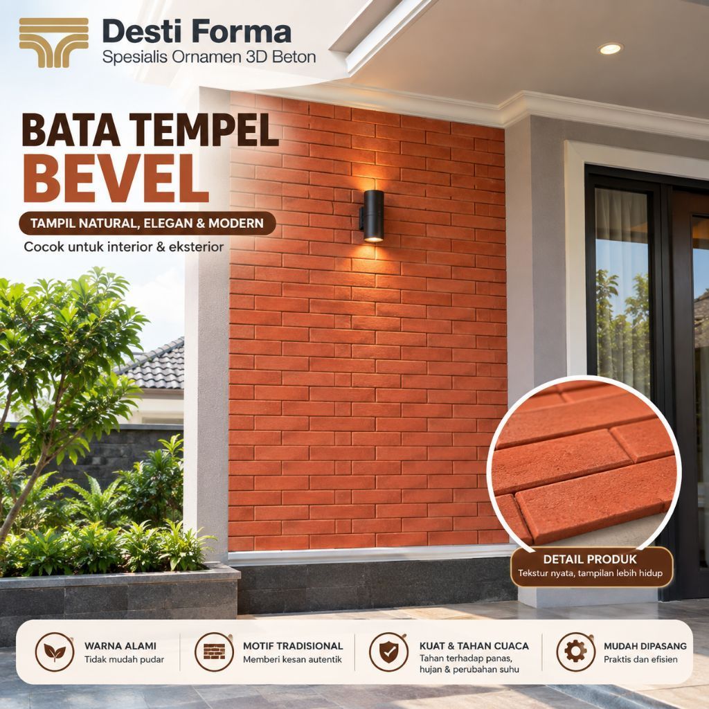 DESTI FORMA - Bata Tempel Bevel | Bata Tempel Dinding Dekorasi dingding | Roster tempel Interior & E