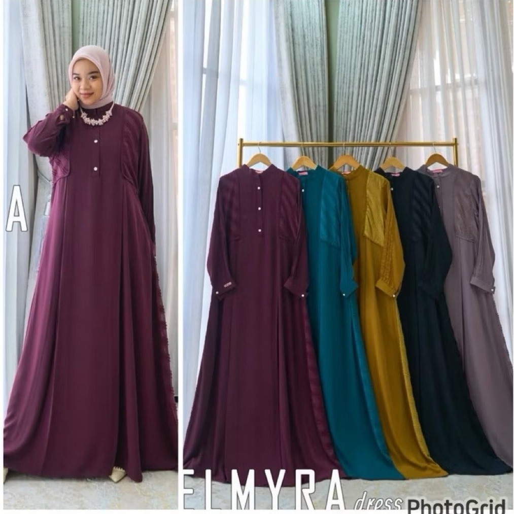 Elmyra Dress Koleksi Lebaran by Marevi Standar Jumbo