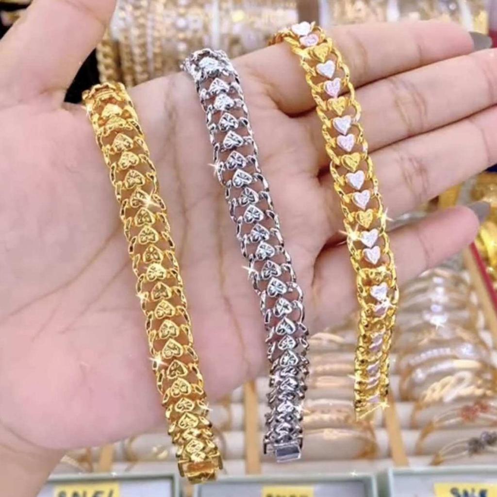 Gelang Tangan Rantai Lipan Love Titanium Xuping Wanita Dewasa Remaja - Aksesoris Fashion > Perhiasan