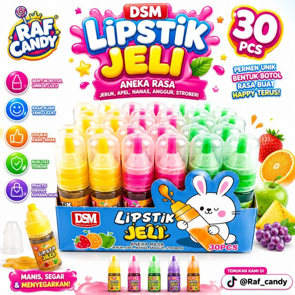 DSM LIPSTIK JELI 30 PCS Permen jelly