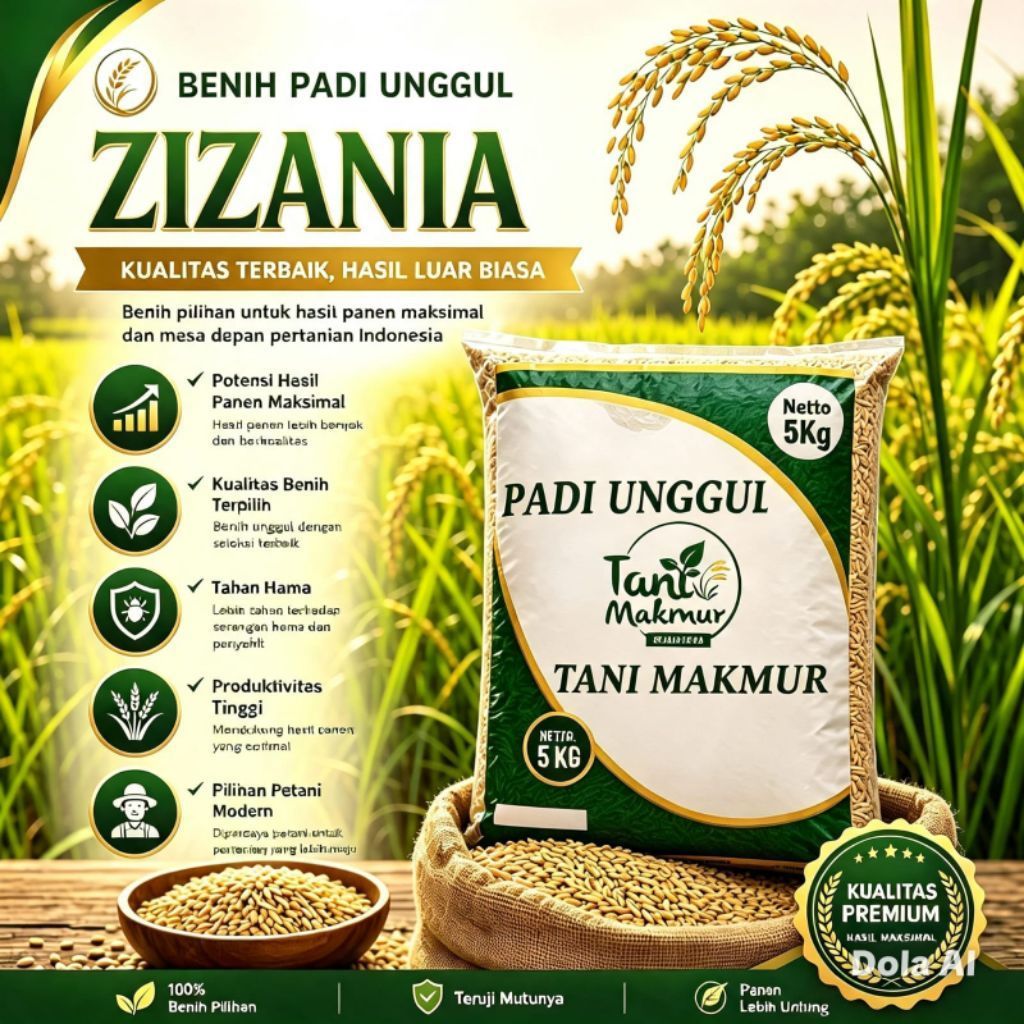 benih padi ZIZANIA, KEMASAN 5KG MANTAP