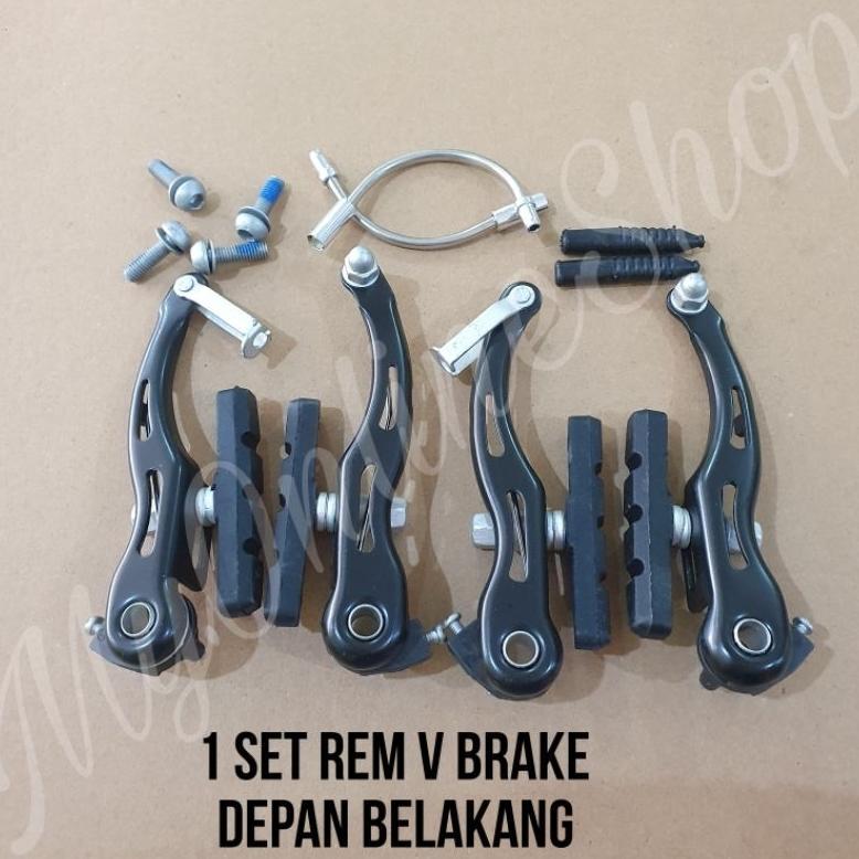 Rem V Brake Polygon 1 Set Depan Belakang Sepeda MTB BMX Seli Lipat CTB Federal Berkualitas Rem V Bra