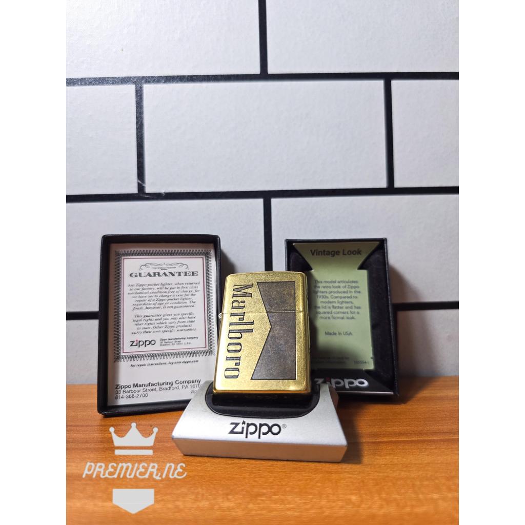 Zippo Gold Marlboro Emblem Edition Original With Seal orange