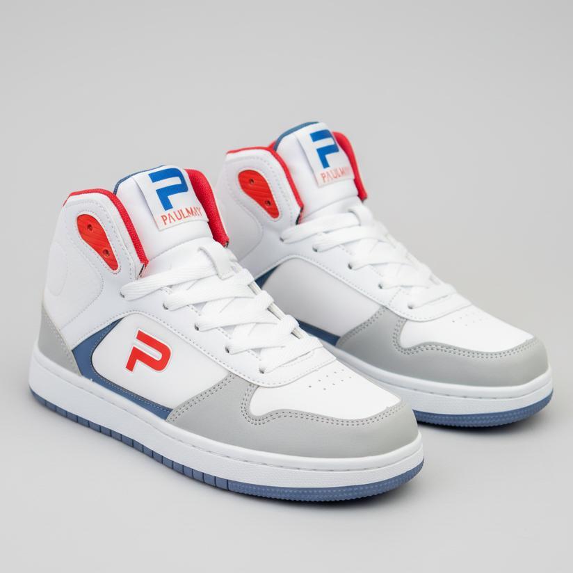 PAULMAY - Sepatu Sneakers Pria Lisbon High - Grey Red