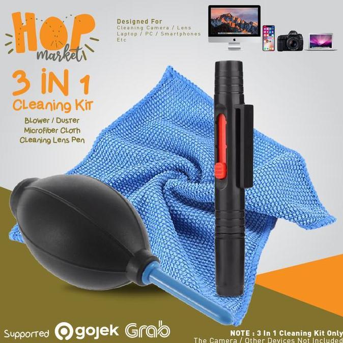 Cleaning Kit 3 in 1 Lensa Kamera Pembersih Monitor LCD HP Laptop Air Blower + Lens Pen + Micro Fiber