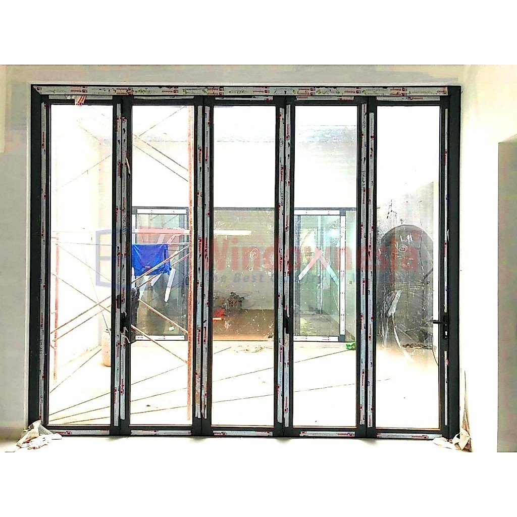 pintu lipat aluminium kaca