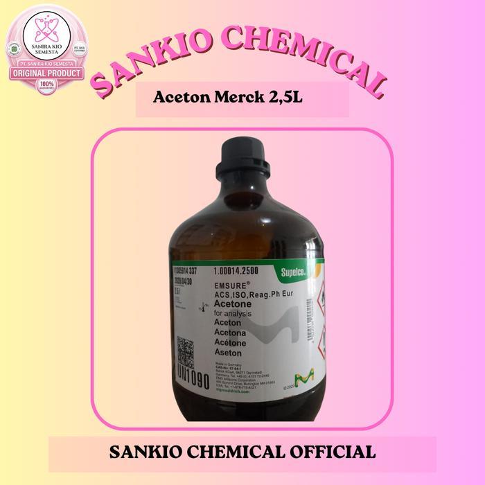 Acetone for Analysis EMSURE Merck 2,5L ACS, ISO, Reag. Ph Eur | Kualitas Laboratorium Premium untuk 