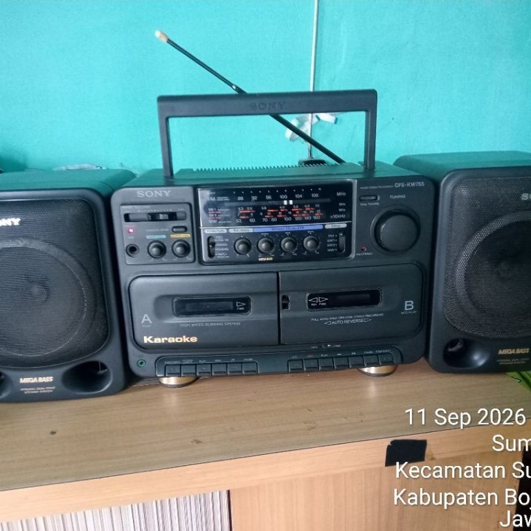Radio/tape compo Sony tipe CFS-KW75S ORI Radio aja mulus