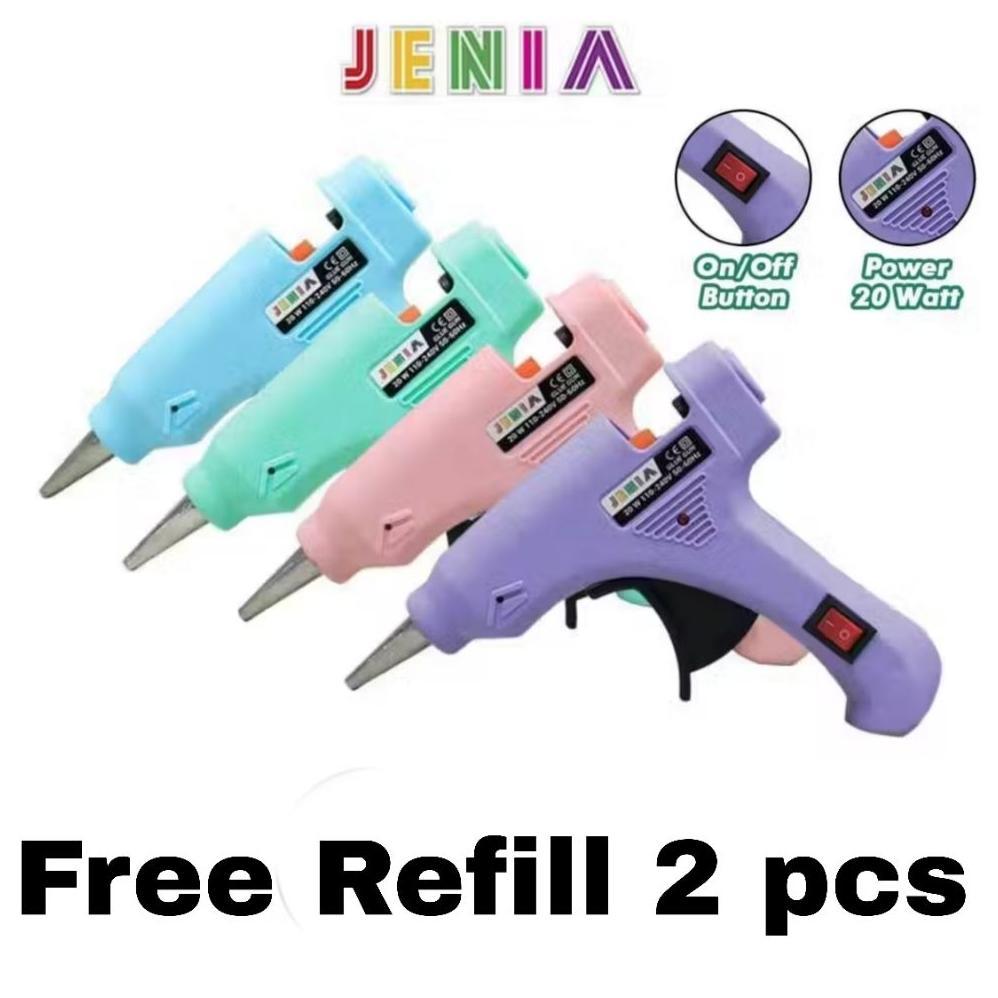 ms jenia hot melt glue gun gg-002||alat lem tembak batang kecil bonus refill 2pcs