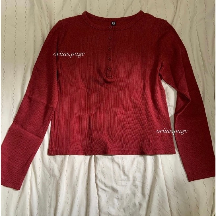 Uniqlo Henley Maroon size L