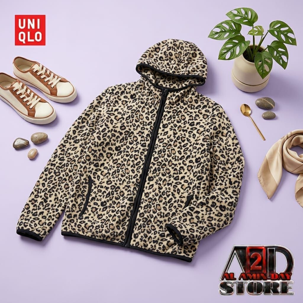 Uniqlo Leopard Macan Sweater Jacket polar