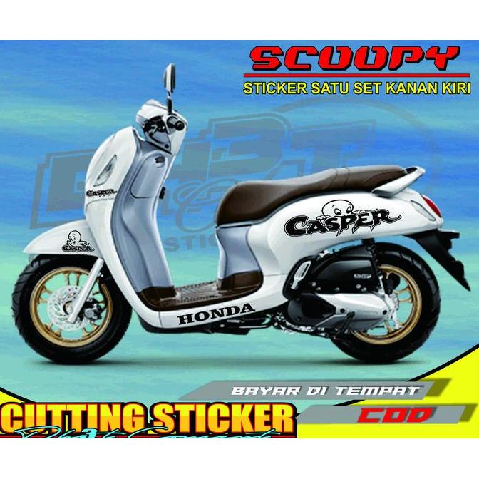 STICKER SCOOPY STRIPING CASPER CUTTING STICKER KARTUN STICKER SCOOPY SIMPLE Motor Motorcycle