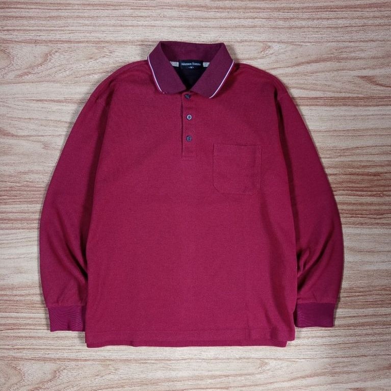 (M) Kaos Polo Shirt Longsleeve Adamson Homme Second