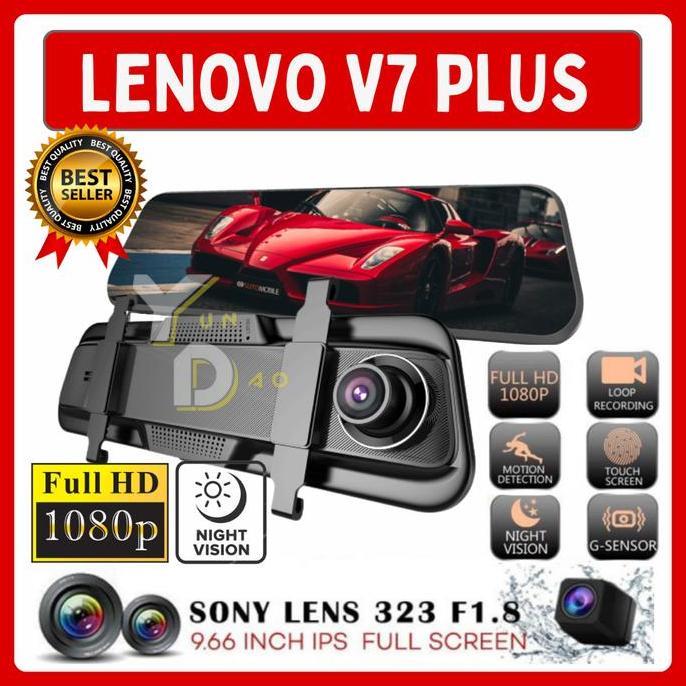 Lenovo V7 Plus Kamera Spion Dashcam Original DVR Dual Full-HD Full Screen Kabel