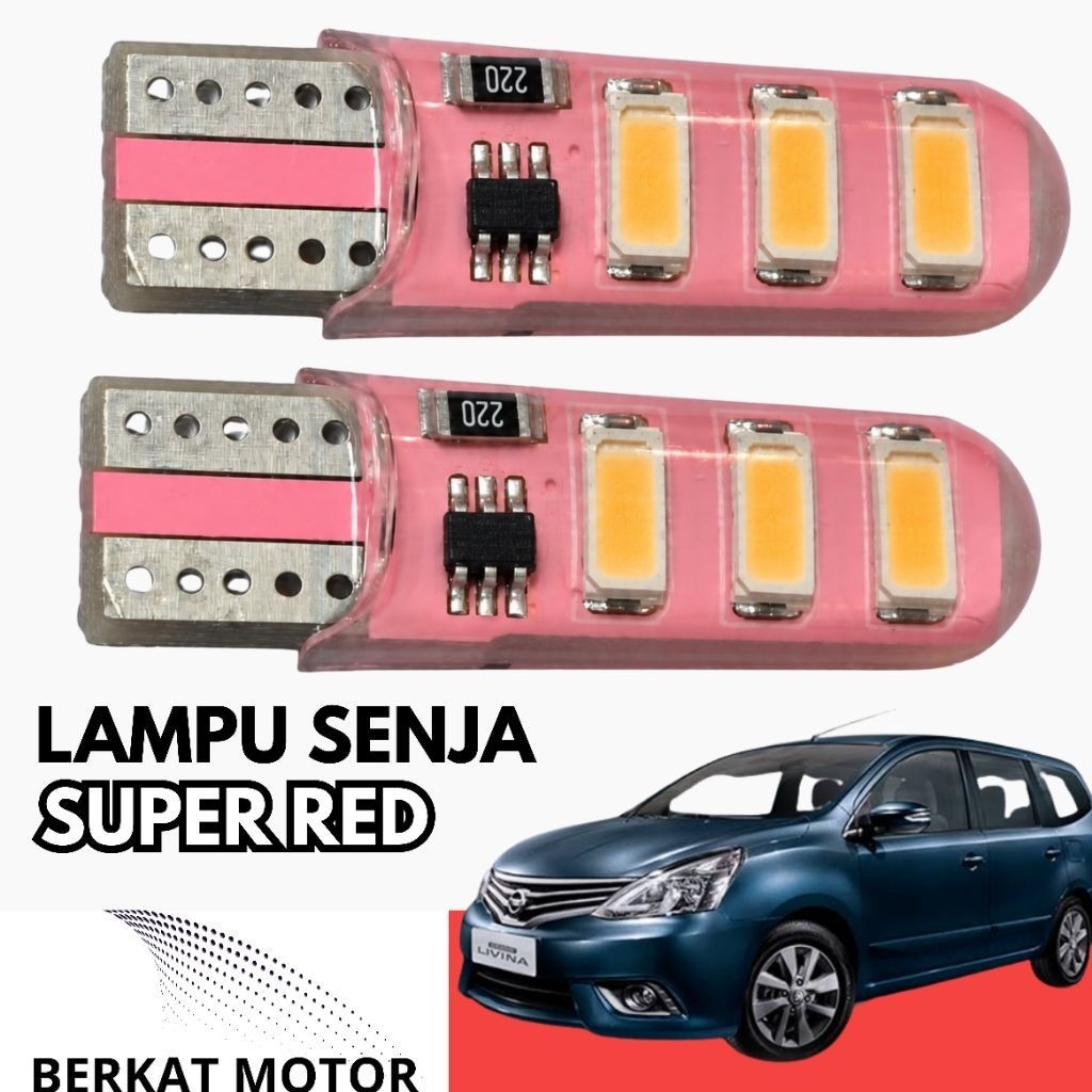 Lampu Senja Dajjal Grand Livina Warna Merah 21Watt 12v Isi 2pcs Socket T10 PnP Nissan